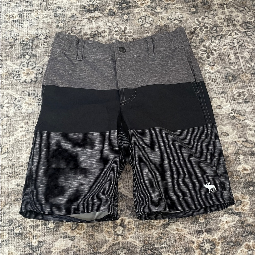 Abercrombie Kids Gray and Black Striped Shorts